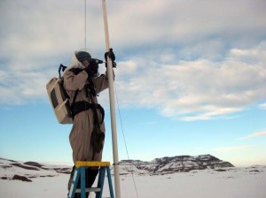 Mike working on the radio telescope