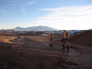 Kiri and Mike heading home from Olympus Mons