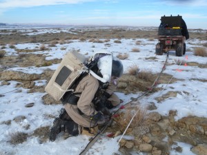 Brian replacing faulty geophone #3